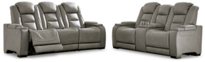 Sofá reclinable eléctrico y loveseat Man-Den