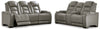 Sofá reclinable eléctrico y loveseat Man-Den