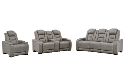 Sofá y loveseat reclinables eléctricos Man-Den con sillón reclinable eléctrico