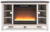 Mueble de TV esquinero Dorrinson con chimenea eléctrica